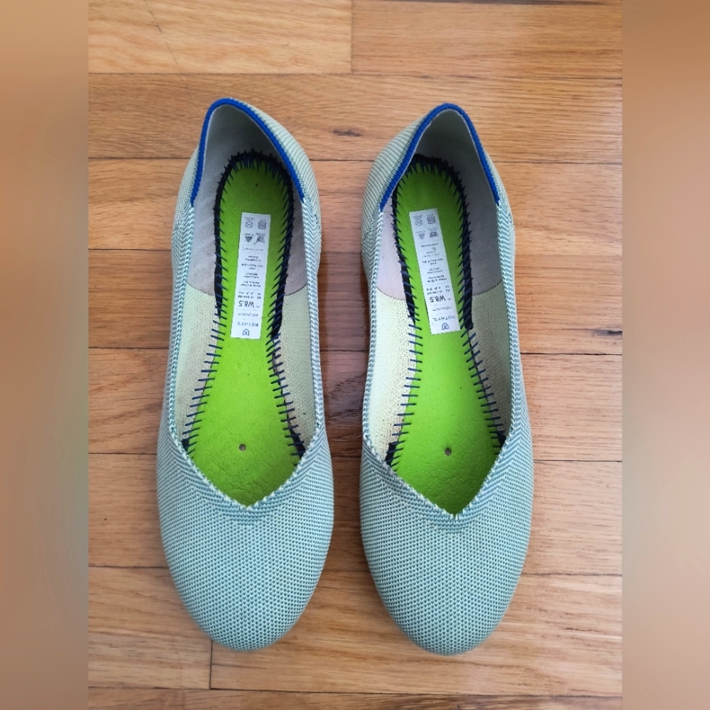 Rothy's Mint Green Flats Size W 8.5